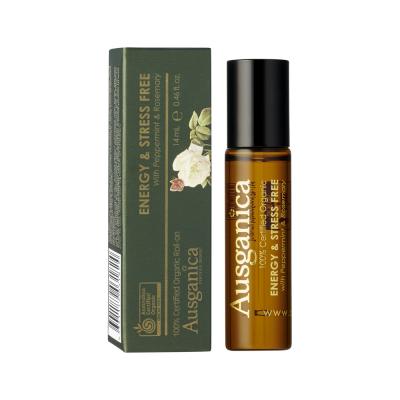 Ausganica Organic Roll-On Energy & Stress Free with Peppermint & Rosemary14ml